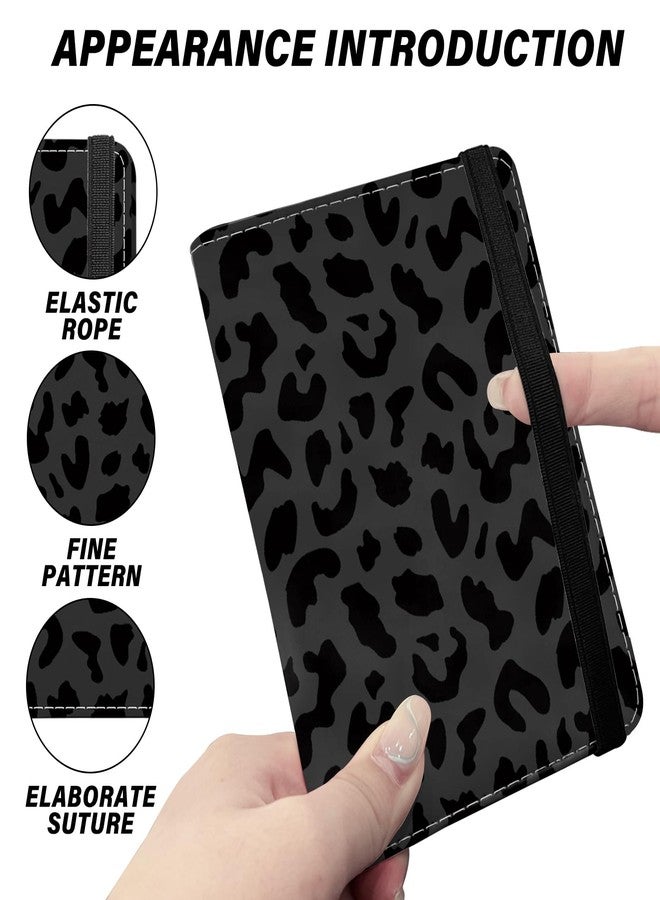 GABraden Cute Passport Holder and Holder Combo Passport Cover with RFID Blocking Women Men Compatible Wallet Credit Card Protector(Black Grey Leopard Cheetah Pattern) - Image 3